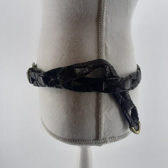 Fossil Men's Genuine Leather Links Gold Tone Buckle Solid Brass Single Prong - Picture 6 of 10